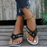 Isla – Elegante orthopädische Zehensandalen mit Schmuckdetails – Schwarz