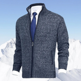 Jakob | Herren Warme Strickjacke für den Winter – Blau