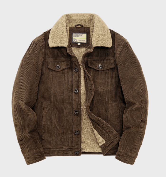 Sherpa-gefütterte Cordjacke für Herren