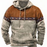 Jannik | Herren Hoodie mit Muster und Kordelzug – Khaki