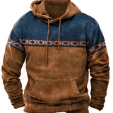 Jannik | Herren Hoodie mit Muster und Kordelzug – Braun