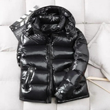 Jannik | Herren Winterjacke Mit Kapuze, Glänzendem Design Und Reißverschluss – Schwarz