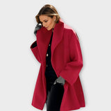 Julia | Damen Oversized Wintermantel im modernen Stil – Rot