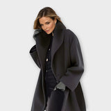 Julia | Damen Oversized Wintermantel im modernen Stil – Schwarz