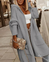 Nina | Offener Strickmantel mit modernem Schnitt – Grau
