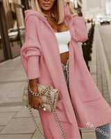 Nina | Offener Strickmantel mit modernem Schnitt – Rosa