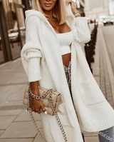Nina | Offener Strickmantel mit modernem Schnitt – Weiß