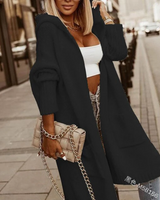 Nina | Offener Strickmantel mit modernem Schnitt – Schwarz