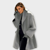 Julia | Damen Oversized Wintermantel im modernen Stil – Grau