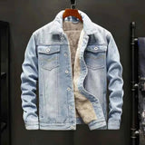 Jeansjacke Gefüttert Herren – Hellblau