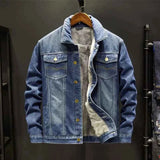 Jeansjacke Gefüttert Herren – Dunkelblau