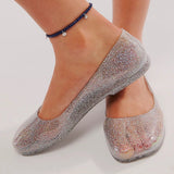 Jelly Schuhe Damen glitzernd rutschfest – Silber