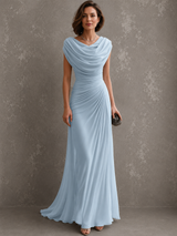 Zorabelle - Drapiertes Maxikleid – Hellblau