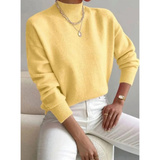 Jolina | Damen Rollkragenpullover mit Langarm und Bündchen – Gelb