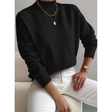 Jolina | Damen Rollkragenpullover mit Langarm und Bündchen – Schwarz