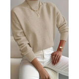 Jolina | Damen Rollkragenpullover mit Langarm und Bündchen – Beige