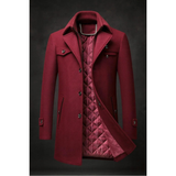 Josef | Herren Elegante Winterjacke Langarm – Burgunderrot