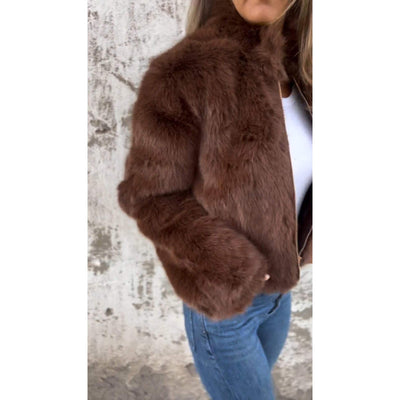 Clem | PU Bond Jacke mit hohem Kragen und Reißverschluss