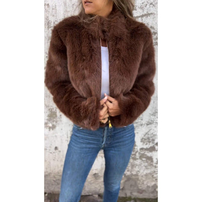 Clem | PU Bond Jacke mit hohem Kragen und Reißverschluss