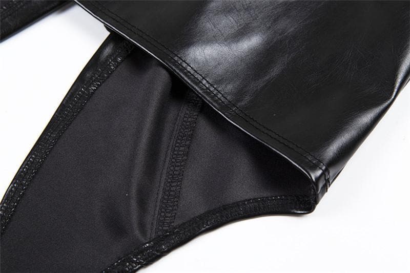 VALE | Backless PU Leather Halter Top with Front Lacing – Bold & Seductive