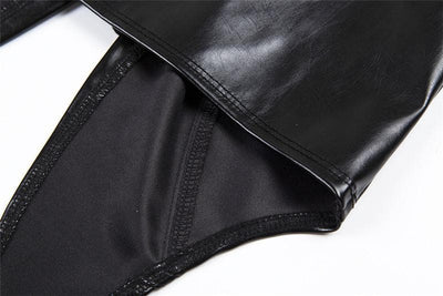 VALE | Backless PU Leather Halter Top with Front Lacing – Bold & Seductive