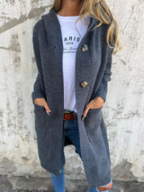 Damen Strick Langjacke – Grau