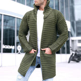 Mason | Herren Cardigan mit Stehkragen und Taschen – Grün