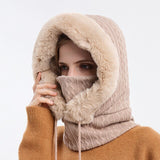 Multifunktionaler Hoodie mit Kordelzug – Beige
