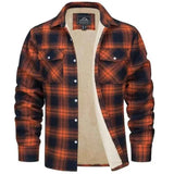 Karierte Hemdjacke Herren – Orange