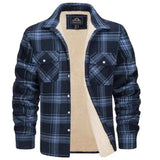 Karierte Hemdjacke Herren – Dunkelblau