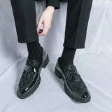 Karierte Tassel Loafer Herren – Schwarz