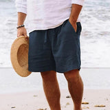 Kaspar | Herren Kordelzug Shorts Bermuda – Marineblau