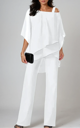 Benita | Damen Zweiteiliges Layered Outfit – Zweiteiler Layering Look 2026 – Weiß