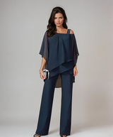 Leorisse - Fließender asymmetrischer Zweiteiler – Marineblau