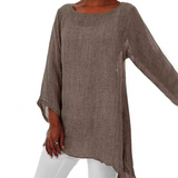 Jolina Luftiges Langarm-Oberteil | Übergangsjacke Damen S–3XL – Khaki