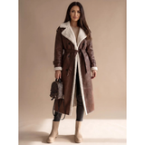 Kiana | Damen Winterjacke mit Teddy Futter – Braun
