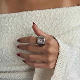 Klassische Edge Ringuhr – Silber - Pink