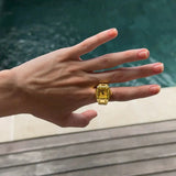 Klassische Edge Ringuhr – Gold - Gelb