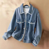 Klassische Jeansjacke Damen – Blaugrau