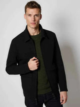 Klassische Zip-Jacke Herren – Schwarz