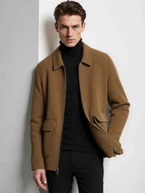 Klassische Zip-Jacke Herren – Braun