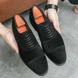 Klassischer Herren Oxford Schuhe Mit Cap-Toe – Schwarz