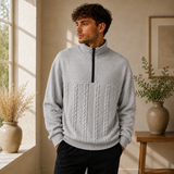 Konrad | Herren Strickpullover mit Kragen – Grau