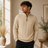 Konrad | Herren Strickpullover mit Kragen – Beige