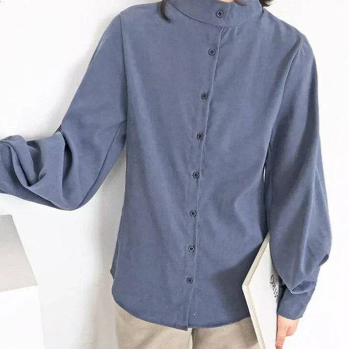 Buchey® | Klassische Rollkragenbluse mit Ballonärmeln