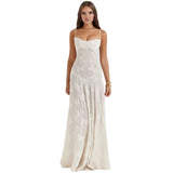 Enchanted Corset Maxi Kleid mit Schnürung am Rücken – Weiß Verzaubert
