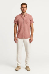 Kurzarm Hemd-Hosen Set Herren – Rosa