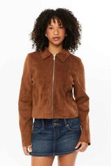 Kurze Jacke Damen – Braun