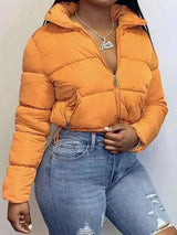 Kurze Winterjacke – Orange