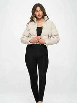 Kurze Winterjacke – Creme